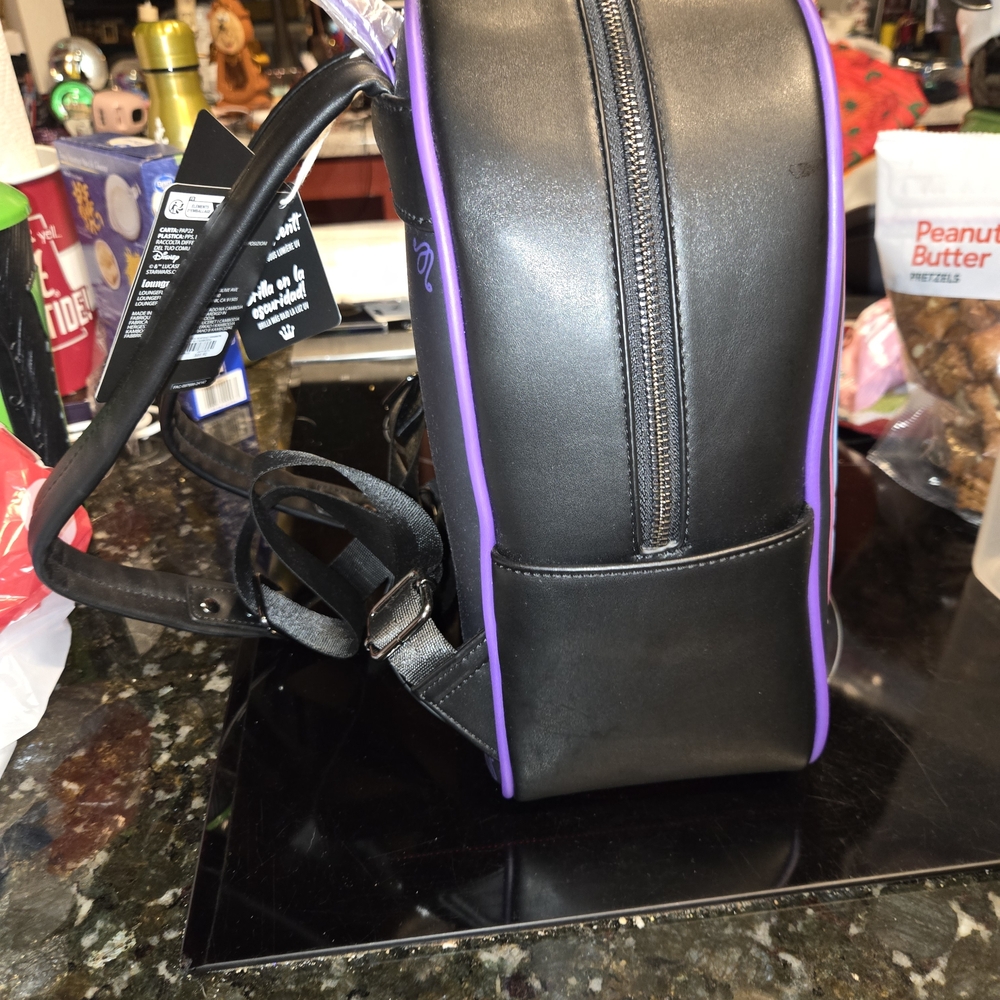 Loungefly Darth Vader Black and Purple Glow-in-the-Dark Mini Backpack - Picture 2 of 6